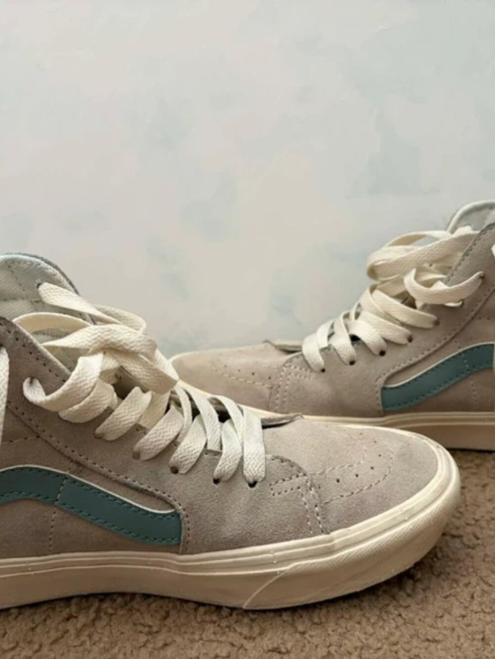 Vans Sk8-Hi ComfyCush "Growing Everyday" Oatmeal High Tops (Women's 6.5 / Men's